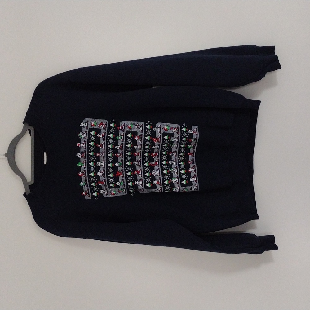 Mario Kart Christmas Blue Long Sleeve Sweatshirt Men's Size Medium Pre-owned